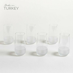Set X6 Vasos Altos Mersin Fondo Esmerilado 470 ml.
