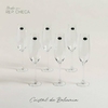 Set X 6 Copas Champagne Cristal de Bohemia Columba Optic 260 ml.