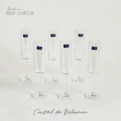 Set X6 Copas De Champagne De Cristal de Bohemia Anita 160 ml.