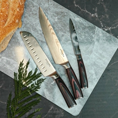 Cuchillo Sakura Santoku Pro Stainless Steel Brown Ebano 30 cm. - comprar online