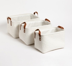 Set X3 Canastos Bouclé Rectangular