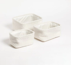 Set X3 Canastos Bouclé Rectangular