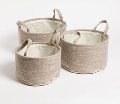 Set X3 Canastos Fabric Redondos