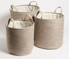 Set X3 Canastos Fabric Redondos