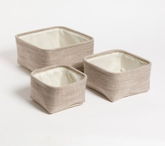 Set X3 Canastos Fabric Cuadrados