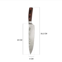 Cuchillo Sakura Chef Pro Stainless Steel Brown Ebano 33 cm. - comprar online