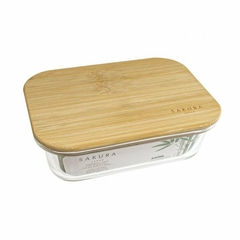 Contenedor Sakura Vidrio con Tapa Bamboo 0,6 Lts - comprar online