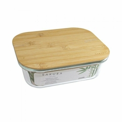 Contenedor Sakura Vidrio con Tapa Bamboo 2,3 Lts - comprar online