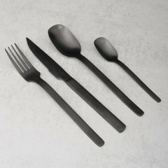 Set x24 Piezas Cubiertos Sakura Matt Black Stainless Steel en internet