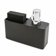 Dispenser Jabón Liquido C/ Porta Esponja Cerdeña Negro