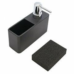 Dispenser Jabón Liquido C/ Porta Esponja Cerdeña Negro - comprar online