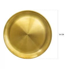 Fuente Bandeja Acero Inoxidable Dorado 34 cm. - comprar online