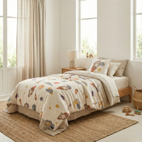 Funda Nórdica Kids Tusor Estampado Espacio Twin - comprar online