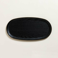 Bandeja Oval Japandi Ebano 35 x 18 cm. - comprar online