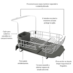 Imagen de Secaplatos KitchenAid Expandible Acero Inoxidable