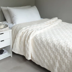 Frazada Chess Corderito Jacquard Twin - tienda online