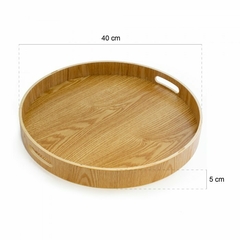 Bandeja Redonda Ipanema De Madera Bamboo - Duvet Home