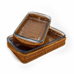 Set x2 Fuentes de Vidrio + Marca Ratan