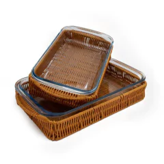 Set x2 Fuentes de Vidrio + Marca Ratan