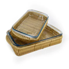 Set x2 Fuentes de Vidrio + Marca Ratan - Duvet Home