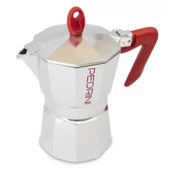 Cafetera Pedrini Moka Aluminio Roja - comprar online