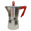 Cafetera Pedrini Moka Aluminio Roja