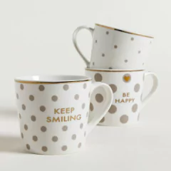 Mug Lunares Vison y Dorado Surtidos 400 ml. en internet