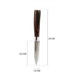 Cuchillo Sakura Paring Pro Stainless Steel Brown Ebano 20 cm. - comprar online
