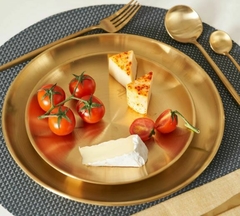 Plato Postre Acero Inoxidable Dorado 20 cm. - comprar online