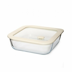 Recipiente Contenedor/Fuente Cuadrado de Vidrio con Tapa - comprar online