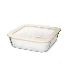 Recipiente Contenedor/Fuente Cuadrado de Vidrio con Tapa - comprar online