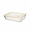 Recipiente Contenedor/Fuente Rectangular de Vidrio con Tapa - comprar online