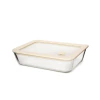 Recipiente Contenedor/Fuente Rectangular de Vidrio con Tapa - comprar online