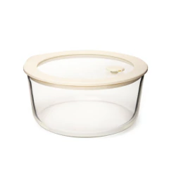 Recipiente Contenedor/Fuente Redondo de Vidrio con Tapa - comprar online