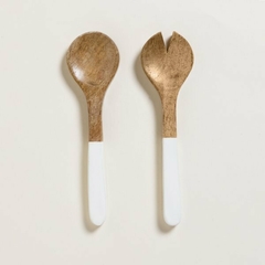Set de Cuchara y Tenedor Madera Esmaltada Saha 23 cm. - comprar online
