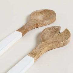 Set de Cuchara y Tenedor Madera Esmaltada Saha 23 cm. en internet