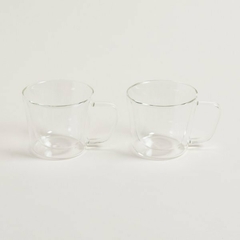 Set x2 Mugs Doble Vidrio 380 ml.