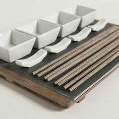 Imagen de Set X4 Sushi Acacia y Laja 30 x 20 cm.