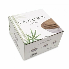 Set x3 Bowls Sakura Vidrio con Bamboo - Duvet Home