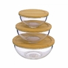 Set x3 Bowls Sakura Vidrio con Bamboo