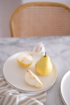 Plato Playo Sakura Porcelana c/Borde Dorado 26 cms - tienda online
