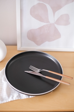 Plato Postre Sakura Porcelana Black 20 cms en internet