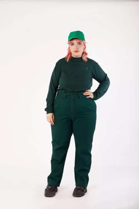PANTALON PINZADO VERDE