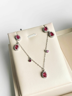 CONJUNTO PRATA 925 PINK
