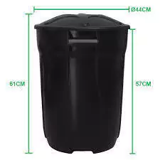 LIXEIRA REDONDA C/ TAMPA 60 LITROS PRETA JSN CR60 - comprar online