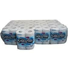 PAPEL HIGIÊNICO BRANCO ALVFLOR FOLHA SIMPLES FARDO 16X4 (64 ROLOS)