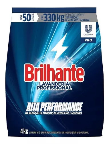 SABÃO EM PO BRILHANTE ALTA PERFORMANCE SACO 4 KG