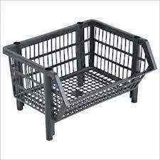 CESTO EMPILHÁVEL PRETO 44X26X34,5