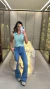 0907 - Calça Jeans Flaire | Detalhe Na Barra nxo - comprar online