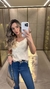 794 - Regata Linho | Alto Relevo (6828) - Loja Reforma | Roupas Femininas Novidades Toda Semana